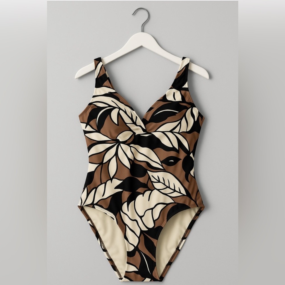Lands' End Black and White Swimsuit